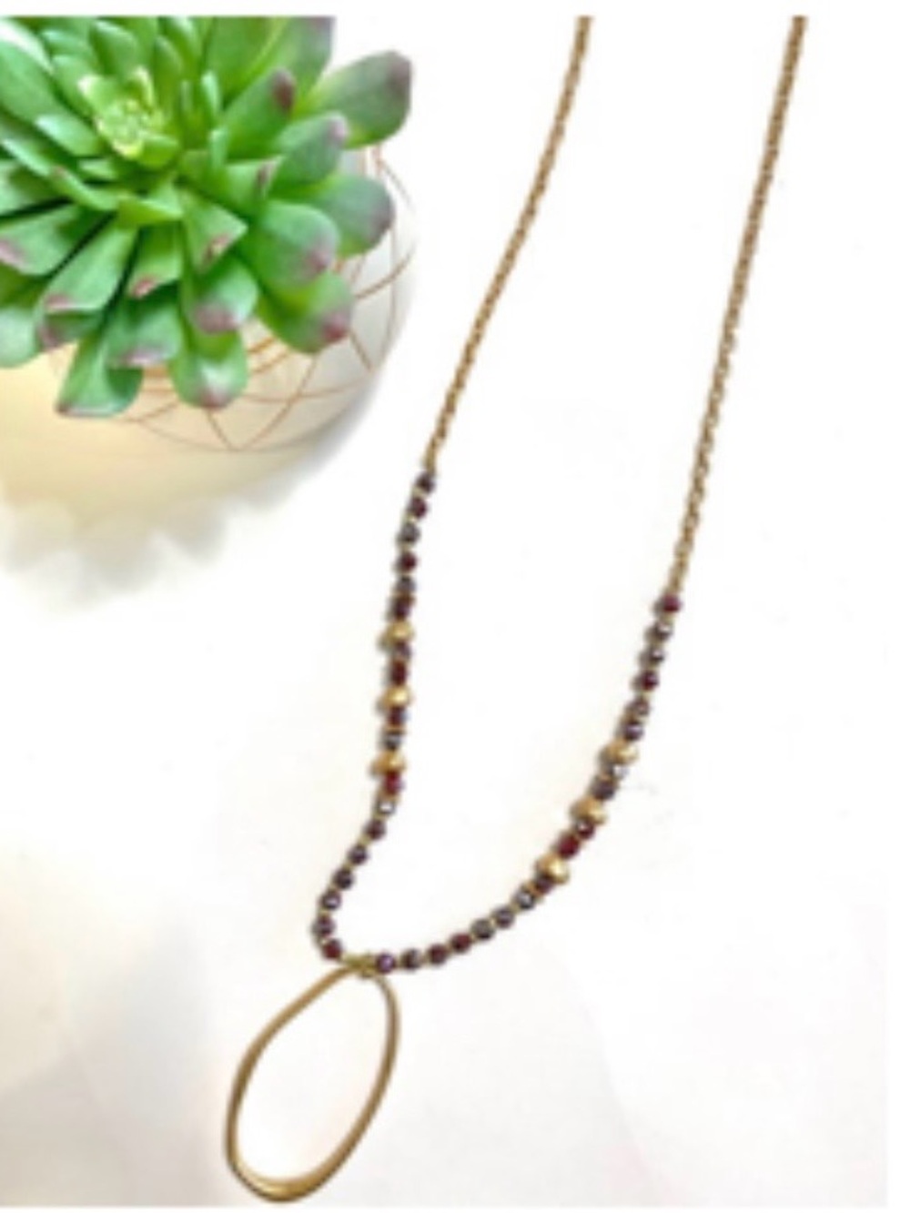 Beaded long necklace